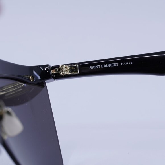 Saint Laurent SL614MASK 001 Sunglasses Black Shield Frame, Black Lenses - Picture 8 of 11